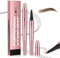 2024 Neu Augenbrauenstift Wasserfest, 3D Microblading Augenbrauenstift mit 4 Gabelspitzen Applikator, Langanhaltenden Magischer Eyebrow Pen (Dunkelbraun)