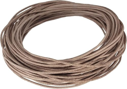 Cordon en cuir de vachette rond naturel de 1,5 mm x 3 m pour fabrication de bracelets, colliers, bijoux, loisirs créatifs