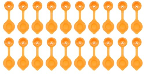 sourcing map 20pcs Fuel Gas Can Vent Caps 8 x 60mm Plastic Gas Tank Jug Vent Collar Cap for Metal Fuel Jugs Old Style Gas Fuel Water Can Jug, Yellow