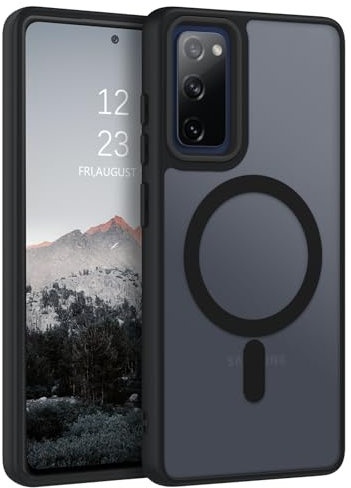 VENINGO Funda Magnética para Samsung S20 FE 5G/4G 6,5 Pulgadas Compatible con MagSafe Carcasa Funda Samsung Galaxy S20 FE 5G Translúcida Mate Trasera Fina Antigolpes Negro