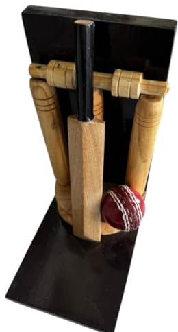 CRICKET-GIFTS Cricketing Bookend Single Unit, Wooden, 22cm high, Can also be used as a presentation trophy
