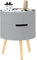 HOMCOM 3-Tier Coffee Table, Round End Table with 2 Hidden Compartments and Detachable Tray, Side Table with Storage for Living Room, Grey