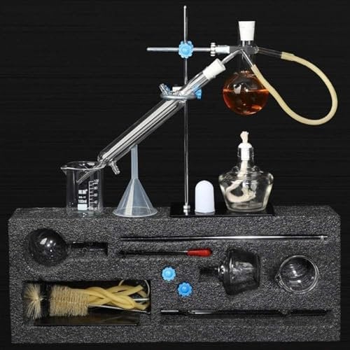 Chemistry Lab Glassware Equipment Set,100Ml Distillation Apparatus, Vacuum Distillation Equipment,Essential Oil Alcohol Distiller,Lab Scientific Products,Glass Pipe Distillation Unit