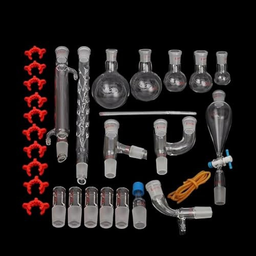 Organic Chemistry Laboratory Kit 29pcs Lab Glassware Set with 24/29 Joint Condeser Flask