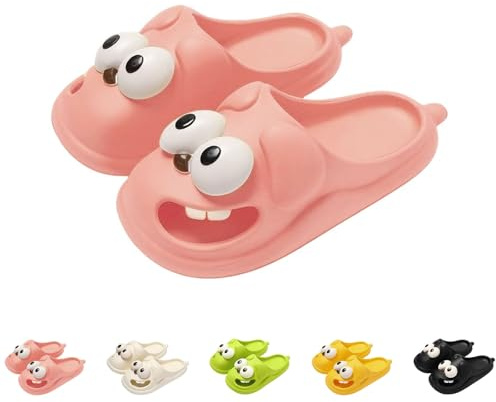 Zungenkuss Hausschuhe, Große Augenhundruhrschuhe für Frauen und Männer, 3D lustige Cartoon -Paket Kopf Eva Hausschuhe (Pink, Erwachsene, 38, Numerisch (von/bis), EU Schuhgrößensystem, 39, M)