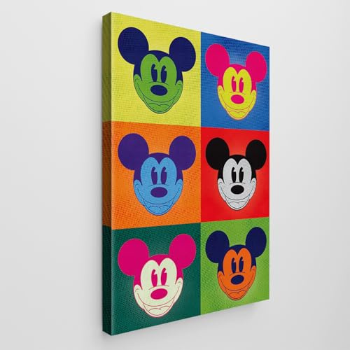 Giallobus - Gemälde - Art Pop Art - Standardleinwand - 70L x 100l cm - 30 - Steamboat Willie Pop Art - Bereit zum Aufhängen - Moderne Gemälde