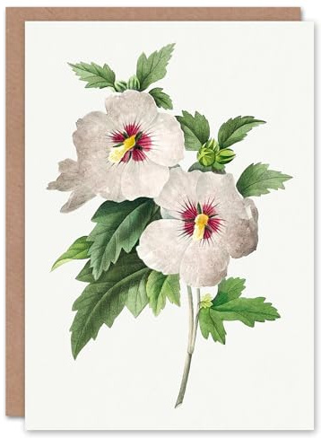 Artery8 Pierre-Joseph Redouté Personalised Art Card Vintage Hibiscus Flower Illustration