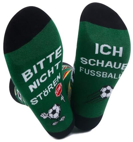Aitsite Fußball Socken Herren 36-45, Lustige Socken mit Spruch BITTE NICHT STöREN ICH SCHAUE FUSSBALL, Weihnachten Geschenke für Männer, Lustige Geschenke für Opa Papa und Fußballliebhaber