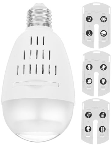 LOORGVEL Lampada Proiettore Natalizia LED a Sfera Scheda Modelli Sostituibile in Abs Bianco per Pareti Interne ed Esterne
