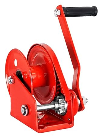 Treuil manuel bidirectionnel de 500 kg de capacité de 500 kg, treuil à manivelle marine avec rapport de vitesse 4:1 et roulements et efficace pour les applications nautiques et de remorquage