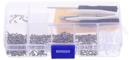 COLLBATH Professionelles Brillen Reparatur Werkzeug Tragbarer Schraubendreher für Brillengestelle Edelstahl Schrauben Ersatz Kompakt und Langlebig für Optiker und Unterwegs