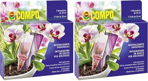 COMPO Nutrimento in Gocce per Orchidee, Con sali minerali, 5 Fiale monodose da 30 ml (150 ml) (Confezione da 2)