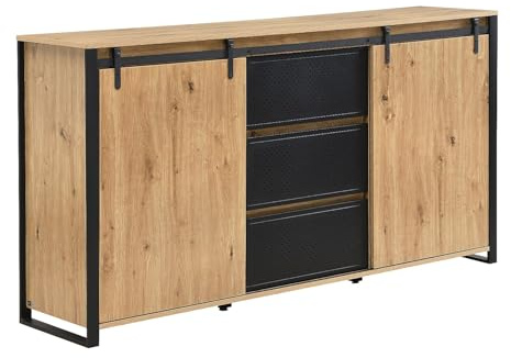 Vente-unique - Sideboard Belinaro -L 170cm x B 40cm x H 91cm- MDF - naturfarben hell