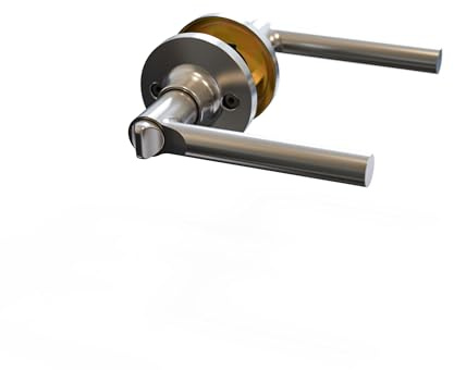 Brushed Nickel Privacy Lockable Lever Handles Door Handle Set HAN3909BN | With Thumbturn & Emergency Release – Includes Spindle & Fixings – Fits 64mm/76mm Latch – For Houses & Caravans – Hanicks