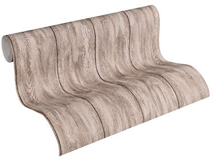 Livingwalls Vliestapete Neue Bude 2.0 Tapete in Holz Optik 10,05 m x 0,53 m beige braun grau Made in Germany 361524 36152-4