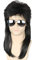 Topcosplay Perücke Herren Damen 70er 80er Vokuhila Perücke Proll Perücke für Fasching, Karneval, Halloween (Schwarz-4)