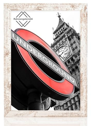 Bilderrahmen Fotorahmen 35x100 cm Vintage bilderrahmen zum aufhängen MDF picture frames Farbe und 40 verschiedene Größen wählbar ohne Passepartout Rahmen London