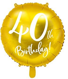 ABC18 Folienballon 40th Birthday | Ø 45 cm Gold