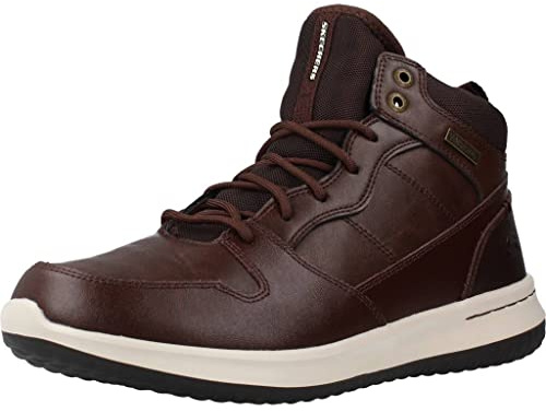 Skechers Delson, Stivali classici Uomo, Marrone Chocolate Leather Chocolate, 42 EU