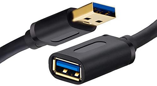 TanQY USB 3.0 Extension Cable 0.5m-2Pack, USB 3.0 High Speed Extender Cord Type A Male to A Female for Playstation, Xbox, USB Flash Drive, Hard Drive, Card Reader,Scanner,Printer,Keyboard (0.5M-2Pack)