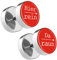 Piersando Damen Herren Ohrstecker mit runder Platte Doppel Kreis Ohrringe Fake Ohr Motiv Plug Piercing Spruch Hier rein Da Raus Rot 10mm