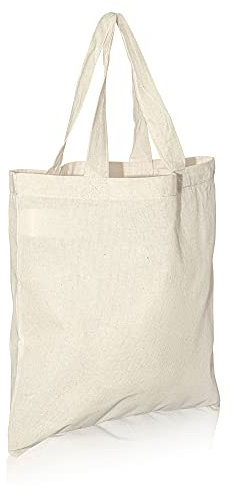 IMFAA Natural Cotton Canvas Reusable Tote Shopping/Kids Party bags. Natural Colour Ideal for Printing and Embroidery. (10, Small(30x30) Cm)…