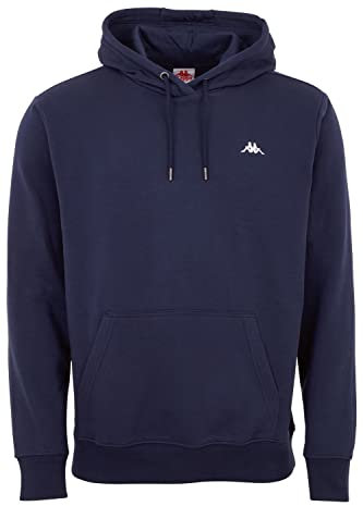 Kappa Felpa con cappuccio VENNO I da uomo, in cotone di alta qualità, per il tempo libero e lo sport, abbigliamento da uomo, Blu, L