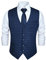 HISDERN Herren Blau formale Hochzeit Party Weste Baumwolle Plaid Check Royal Blue Kleid Anzug Weste M