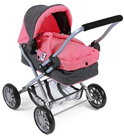 Bayer Chic 2000 555 41 - Puppenwagen Smarty, für Kinder ab 2 Jahren, Melange anthrazit-pink
