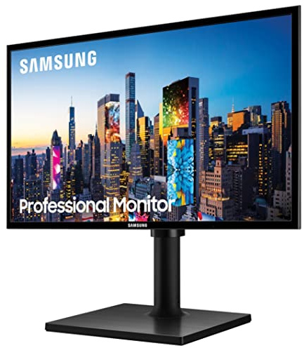 Samsung Schermo Professionale per PC da 24, Serie T40F, Nero, piastrella Pls, Full HD (1920 x 1080), VGA, HDMI, Supporto Has e Funzione Girevole