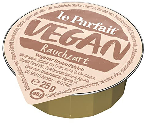 Le Parfait Rauchzart, Veganer Brotaufstrich Herzhaft Cremig und Pflanzlich, o.k.A., 1 Karton (120 x 25g)