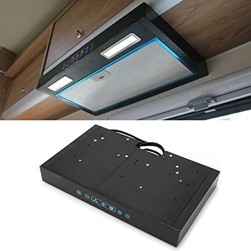 Campana Extractora Debajo del Gabinete Campana Extractora de Cocina de 12 V 3 Velocidades Ajustable con Luz LED de Pantalla Táctil para la Cocina de RV