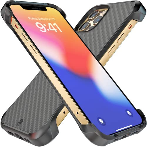 REBEL Schutzhülle für iPhone 12/12 Pro [Flex-Serie] Freiliegende Seiten für Komfort, Aramidfaser, stark MagSafe-kompatibel, schützende, erhöhte Ecken, schlanke Passform, rahmenlose Hülle, 15,4 cm (6,1