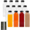 Happybase,Botellas de jugo de plástico de 16 onzas, 12 botellas de jugo de 500 ml con tapas, botellas de batido transparentes para bebidas caseras de jugo y leche (1 bolígrafo, 24 etiquetas)