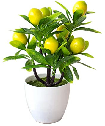 HXSCOO 1 stücke Künstliche Zitronenbaum Topfblumen Gefälschte Pflanze Simulation Bonsai Obst Topf Outdoor Hof Garten Wohnkultur