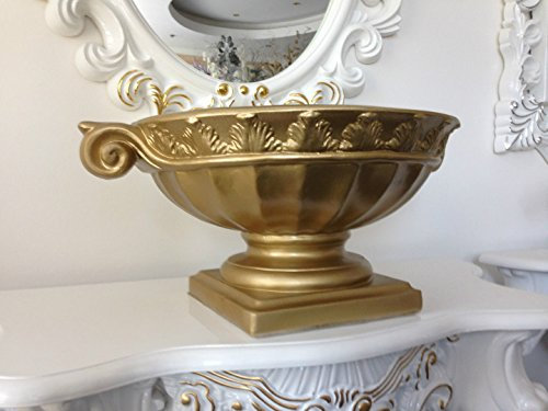 Blumenvase Barock Vase Antik Stil Handbemalt Blumenkübel Robust Retro Vintage Stil Medusa Mäander Dekorative Vase (Gold)