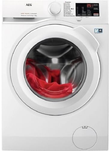 AEG L6FBF51488 8 kg Frontlader Waschmaschine, 60 cm breit, 1400U/Min, Aqua-Stop, Mengenautomatik, Nachlegefunktion, Kindersicherung, Unterschiebbar, weiß