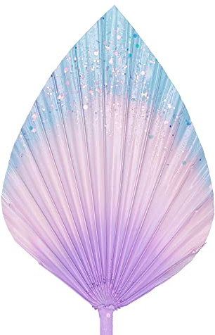 The Baked Studio - Dried Palm Leaf Leaves Palm Spear Cake Topper for Cake Decoration (Multi Glitter Ombre)