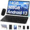 Oangcc Tablette 10 Pouces FHD Android Tablette Tactile, 14Go RAM+128Go ROM/TF 1To, Octa-Core, 2Ghz, 5G WiFi, 8000mAh, 5+8MP, BT 5.0, Certifié GMS, AGPS, Tablette 2 en 1 avec Clavier+Souris - Bleu
