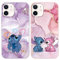 LYUBFDC [2 Stück Marmor Handyhülle für iPhone 12/12 Pro Hülle 6,1,Cartonn Stitch Niedlich Anime Muster Design Weich Dünn Silikon Handyhülle Flexible TPU Bumper Schutzhülle Kratzfest Stoßfest Case