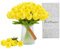 JUSTOYOU 15pcs künstliche Seide gelb Tulpenblumen mit Stängeln, Real Touch Latex gefälschte Tulpen Blumen in Box, Tulpe künstliche Blume für Hochzeit Home Garten Dekoration (gelb-15)