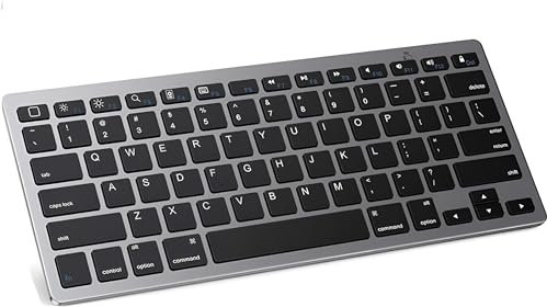 iflip Wireless Bluetooth Keyboard Slim Small Keyboard with 2.4G USB Connectivity, Multi Device Quiet Portable Keyboard for iPad/iPad Mini/Tablet/PC/Laptop/Android/Apple Mac UK Layout