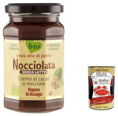 Italian Gourmet Nocciolata crema nocciole 3 x 250g vegan palmölfrei | Senza latte, spalmabile dolce; ohne Milch, zart nussig, ideal für Frühstück, Gesamtnettogewicht 750 g + Kostenlos Polpa 400g
