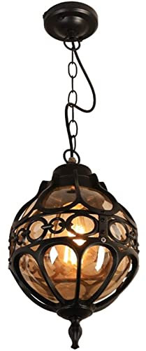 Modern Pendelleuchte Retro-Pendelleuchte for den Außenbereich, wasserdichte Laterne, höhenverstellbar, Aluminium-Kronleuchter, Deckenleuchte for Esszimmer, Balkon, dekorativer Pavillon, Korridor(Zwart