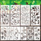 Ymapinc Lot de 10 pochoirs réutilisables pour peinture, motif floral, pour meubles, mur, toile, loisirs créatifs, toile, décoration d'intérieur
