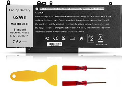 ASUNCELL 7.6V 62Wh 6MT4T Batterie d'ordinateur Portable pour Dell Latitude 14 E5470 5470 Dell Latitude 15 E5570 5570 Dell Latitude E5270 5270 Dell Precision 3510 M3510 Dell P62G P62G001 P48F P48F001