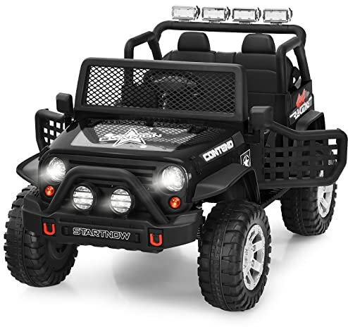 COSTWAY Elektroauto für Kinder, 12V Elektro Kinderauto mit Musik & Hupe & USB & MP3 & Radio, 3 Geschwindigkeiten, inkl. Fernbedienung, Elektro Auto für Kinder ab 3 Jahren (Schwarz)