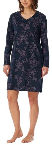 Uncover by Schiesser Damen Nachthemd Sleepshirt V-Ausschnitt Langarm, 95cm - Nachtwäsche