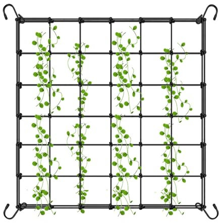Bieiyhe Elastisches Pflanzennetz 60x60cm Bis 100x100cm Scrog Netz with 4 Hooks Wachsen Zelt Netz Spaliernetz Grow Netz Ranknetz für Kletterpflanzen Trellis Netz Rankhilfe Stütznetz für Gemüse Früchte