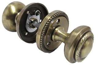 Antique Round Door Knob Set Including Tubular Latch - Georgian Style Sprung Internal & External Door Knobs for Mortice Locks & Tubular latches. Sets (1 Pair of Georgian MORTICE KNOBS)